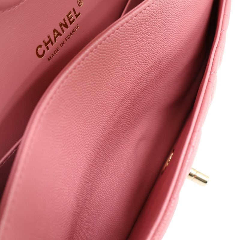 粉色 荔枝紋 牛皮 coco25 口蓋包 肩背包【CHANEL 香奈兒】 A01112-3