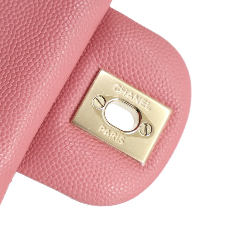 粉色 荔枝紋 牛皮 coco25 口蓋包 肩背包【CHANEL 香奈兒】 A01112-6