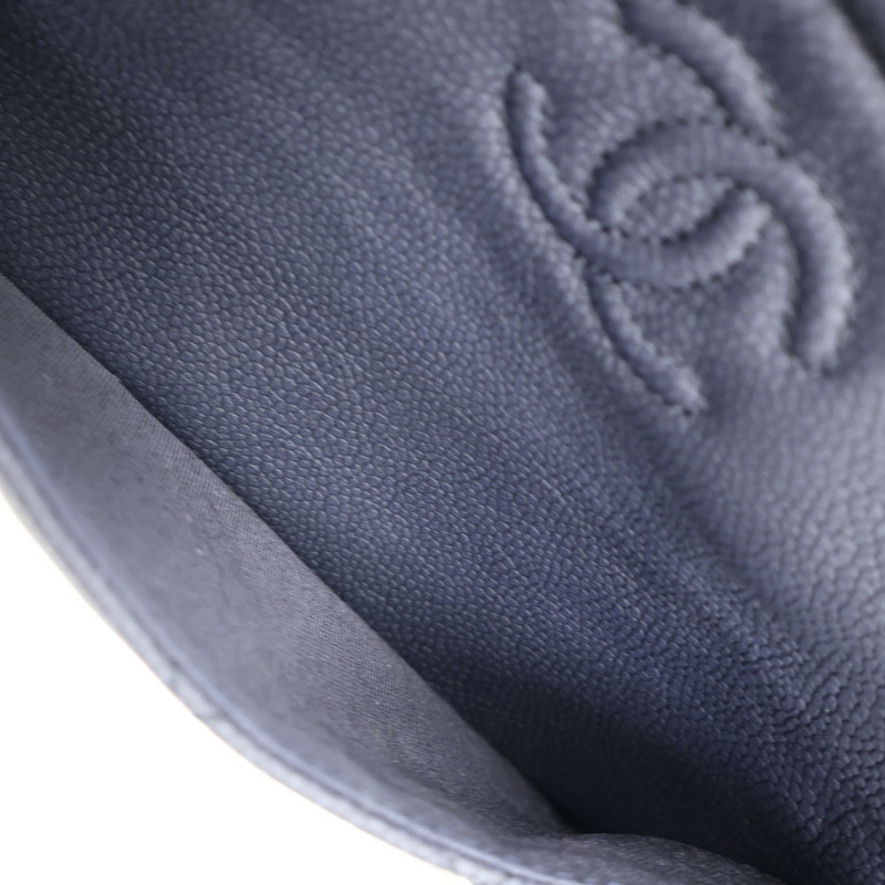 深藍色 菱格紋牛皮 Camera Case 肩背包 【CHANEL 香奈兒】 A57717-4