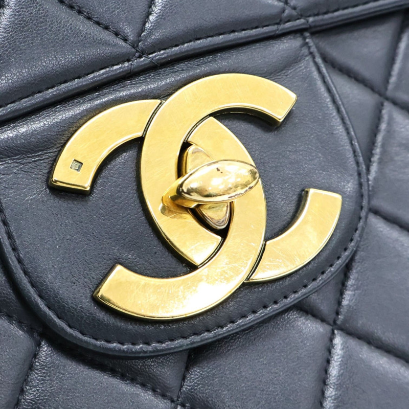 黑色羊皮 Matelasse 30 鍊帶 肩背包 無卡【CHANEL 香奈兒】 A04412-8