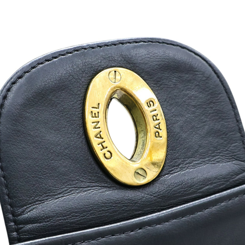 黑色羊皮 Matelasse 30 鍊帶 肩背包 無卡【CHANEL 香奈兒】 A04412-9