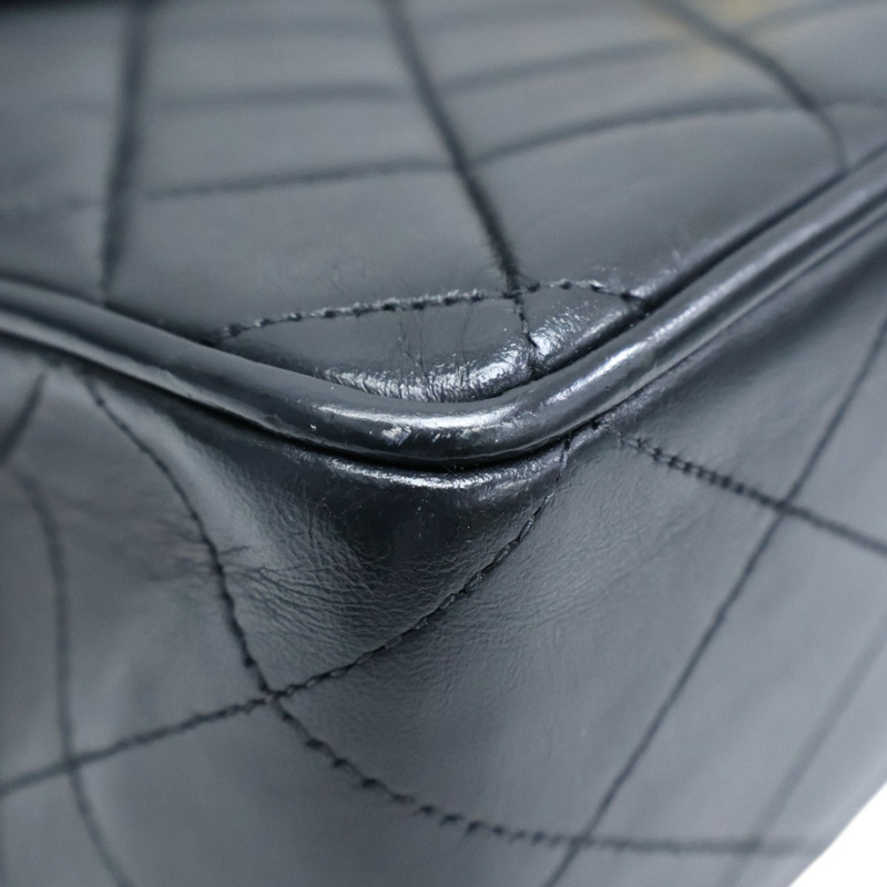 黑色羊皮 Matelasse 30 鍊帶 肩背包 無卡【CHANEL 香奈兒】 A04412-12