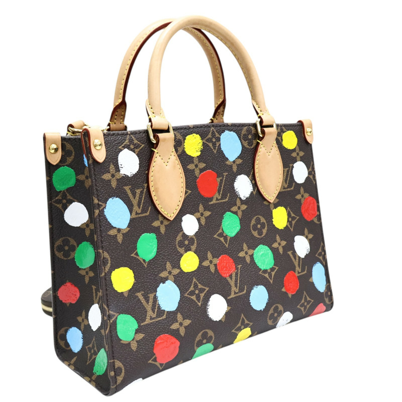 棕色 PVC塗層帆布 LV × YK Onthego PM 兩用包【LOUIS VUITTON LV 路易威登】 M46380-1
