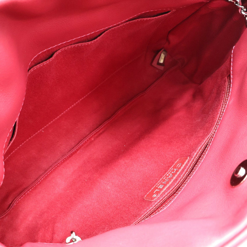 紅色 菱格紋牛皮 Chain Hobo Bag 肩背包 (無卡)【CHANEL 香奈兒】-2