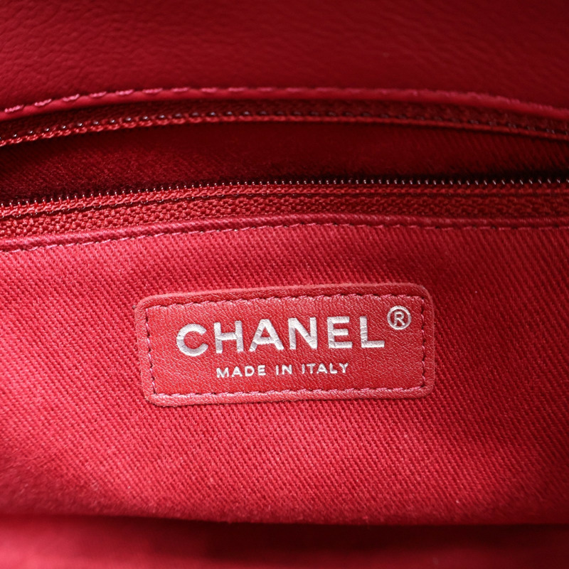 紅色 菱格紋牛皮 Chain Hobo Bag 肩背包 (無卡)【CHANEL 香奈兒】-5