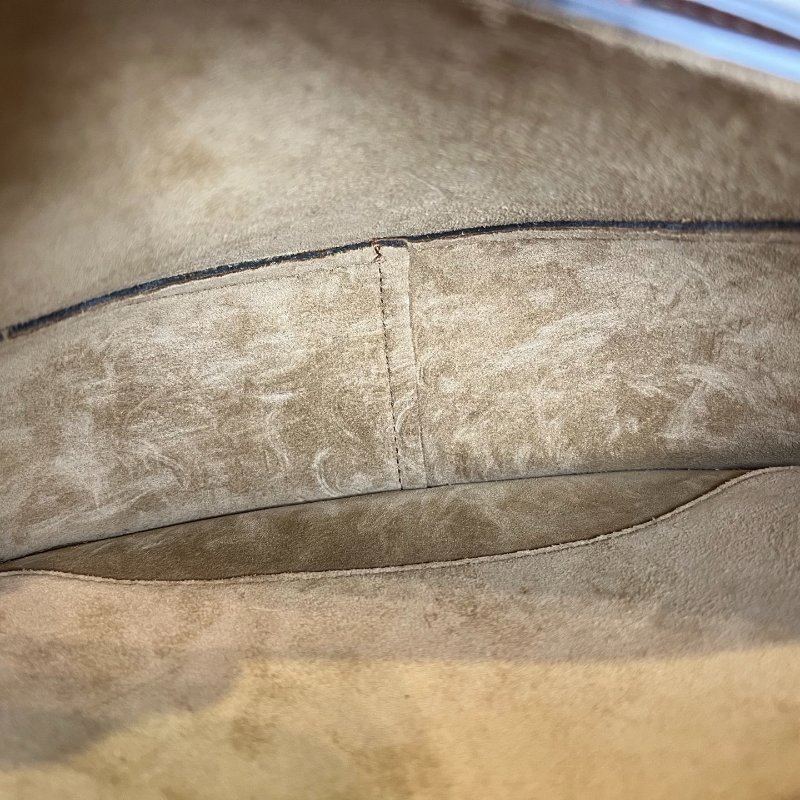 LOEWE 012242 棕皮革寬背帶GATE側肩包 小號-6