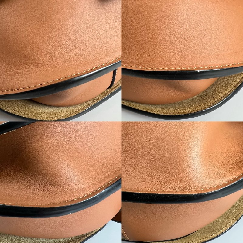 LOEWE 012242 棕皮革寬背帶GATE側肩包 小號-11
