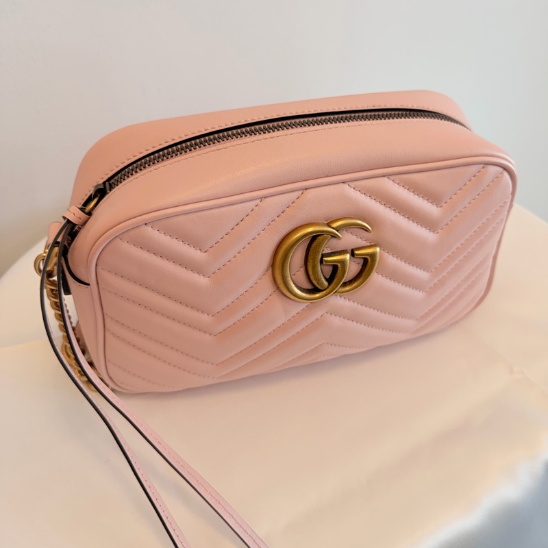 Gucci 粉牛皮馬夢相機包-3