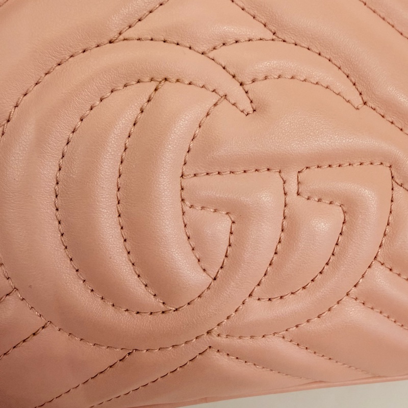 Gucci 粉牛皮馬夢相機包-9