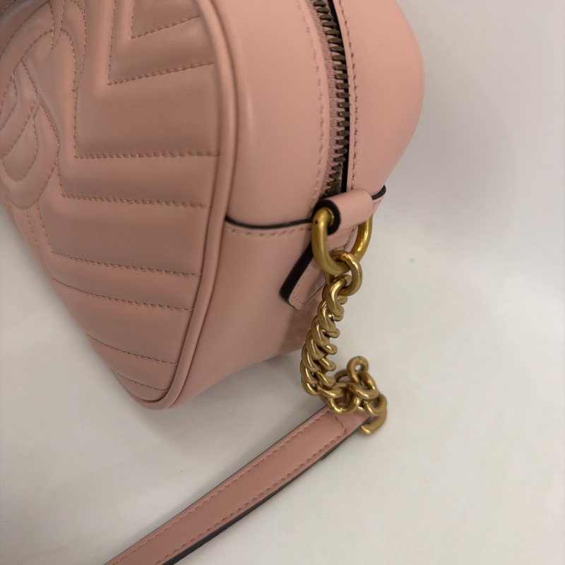 Gucci 粉牛皮馬夢相機包-33