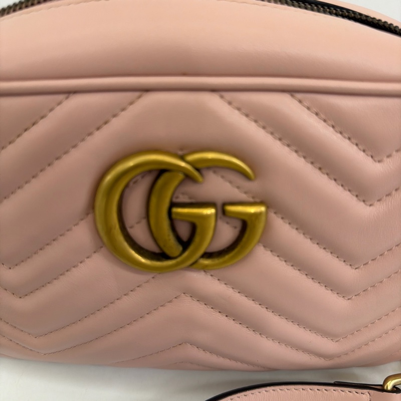 Gucci 粉牛皮馬夢相機包-35