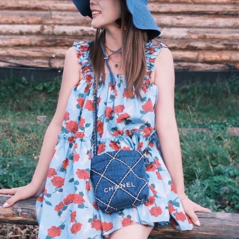 CHANEL香奈兒24P牛仔格紋22bagmini滿分包💯-29
