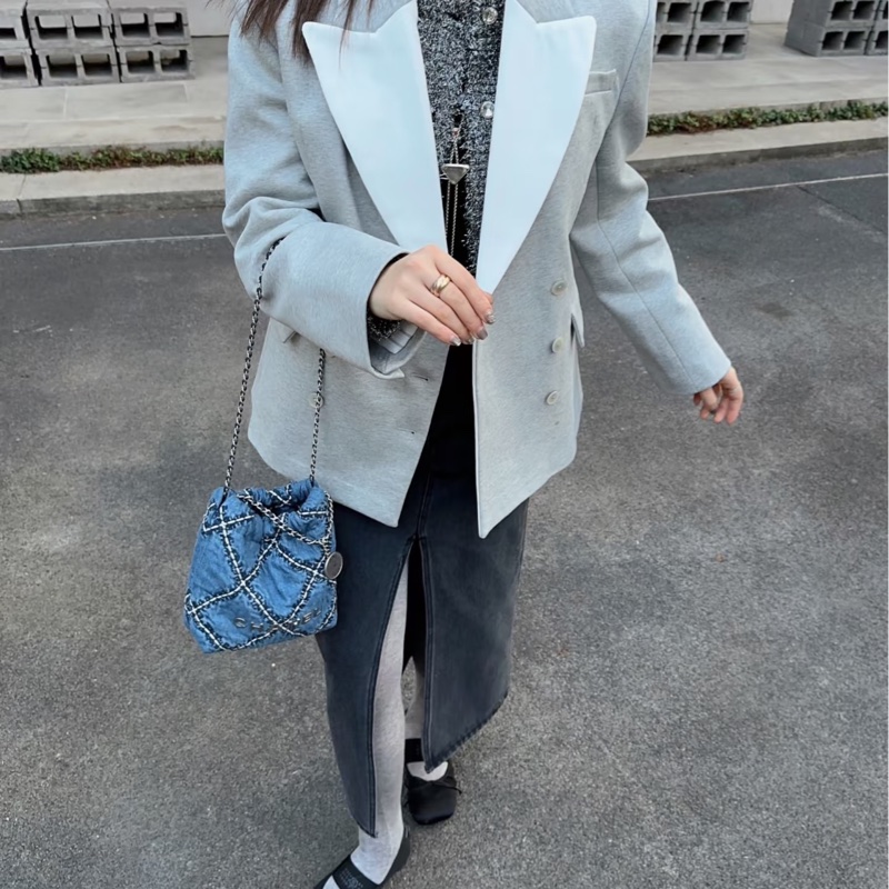 CHANEL香奈兒24P牛仔格紋22bagmini滿分包💯-30