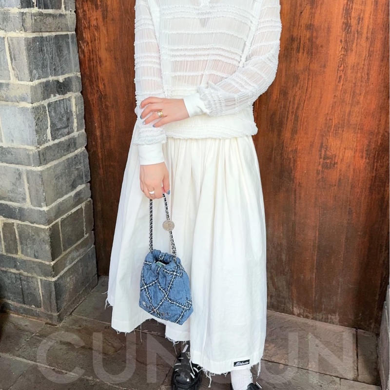 CHANEL香奈兒24P牛仔格紋22bagmini滿分包💯-31