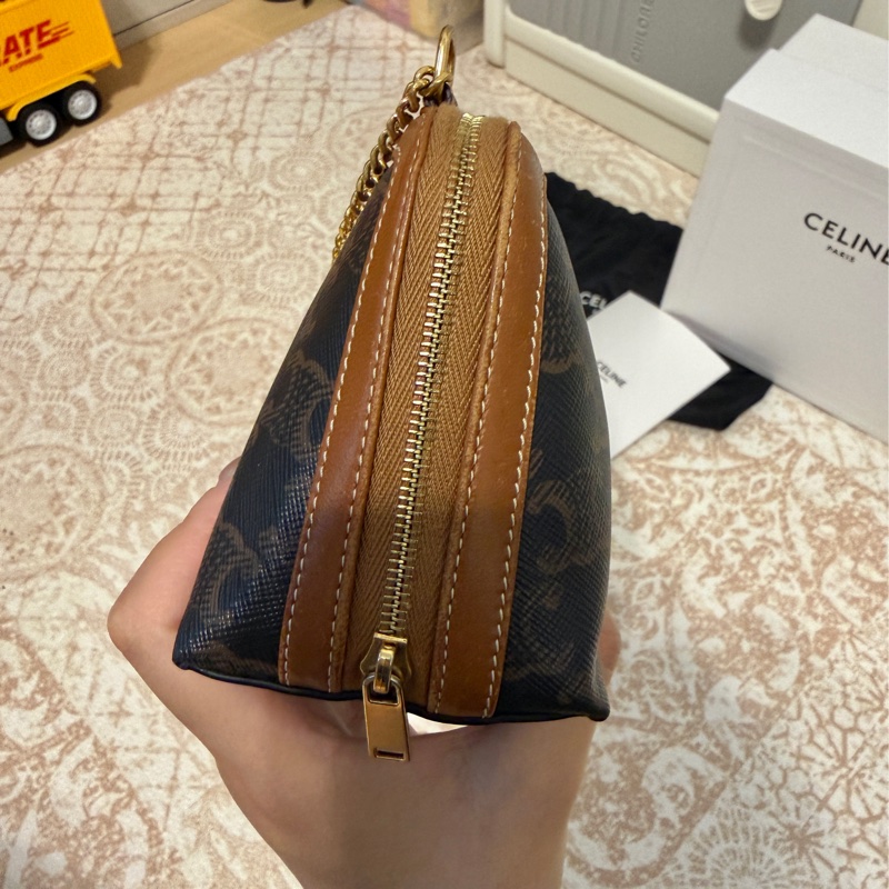 CELINE 深老花貝殼小鏈包-4
