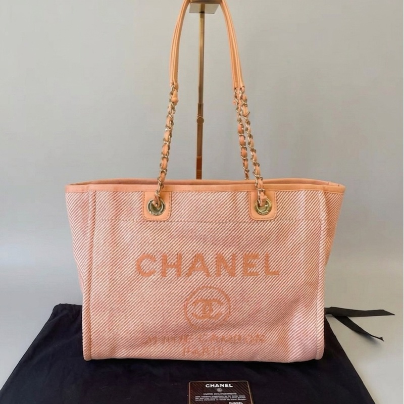 Chanel 沙灘包 30開 近新 五金帶膜 尺寸:34*24*13-0