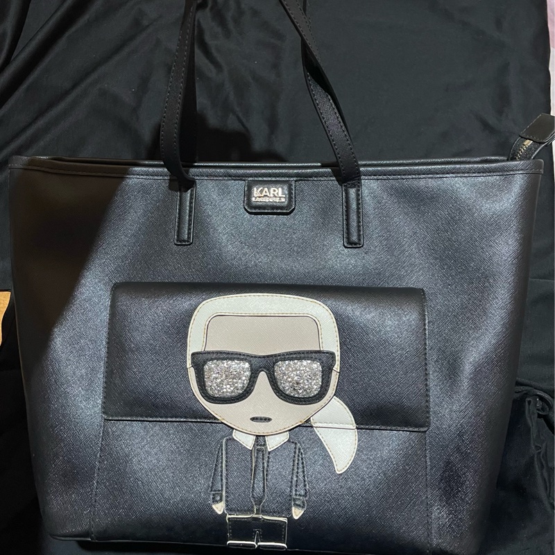 KARL LAGERFELD Tote老佛爺黑托特包-5