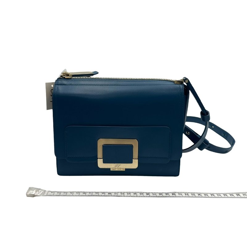 【美收精品】ROGER VIVIER 藍色皮革肩背包 C-519【隔月月中將轉賣至日本 上架期限30天】-15