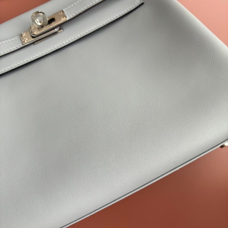 全新K刻 天菜 ::HERMES::木偶灰 KELLY 25 SWIFT皮革 內縫 手提斜背包-4