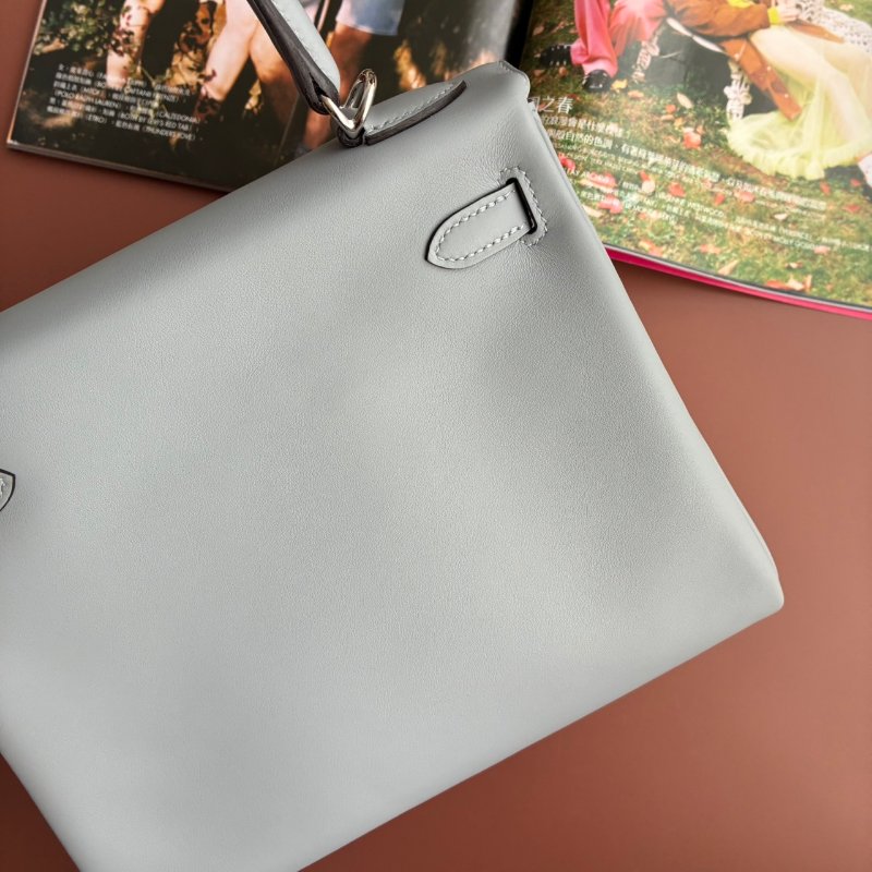 全新K刻 天菜 ::HERMES::木偶灰 KELLY 25 SWIFT皮革 內縫 手提斜背包-7