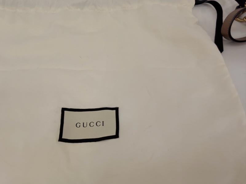 Gucci藕粉牛皮霧金馬夢拉鏈相機包-25