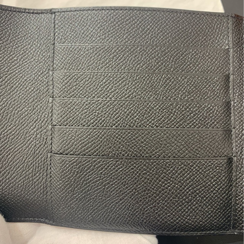 Hermes愛馬仕黑色男款三折錢包c刻-5