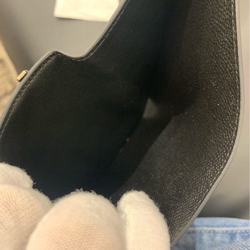 Hermes愛馬仕黑色男款三折錢包c刻-6