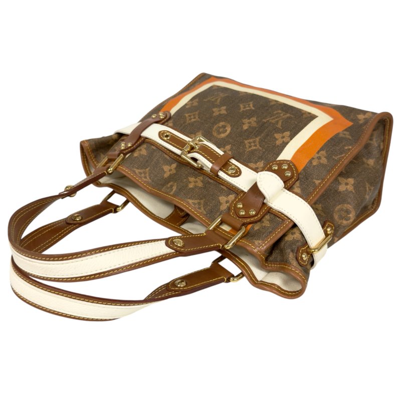 LOUIS VUITTON *罕有* Tisse Rayures 老花 肩背包-17