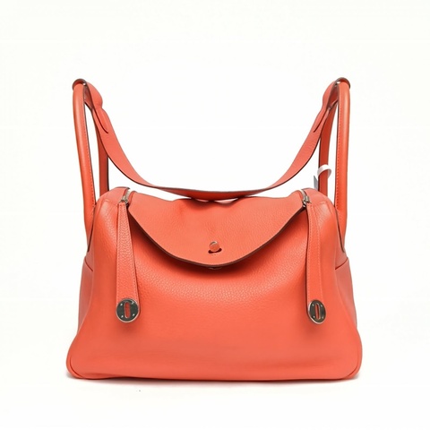 HERMES Lindy34齋普爾粉TC皮R刻銀扣TC