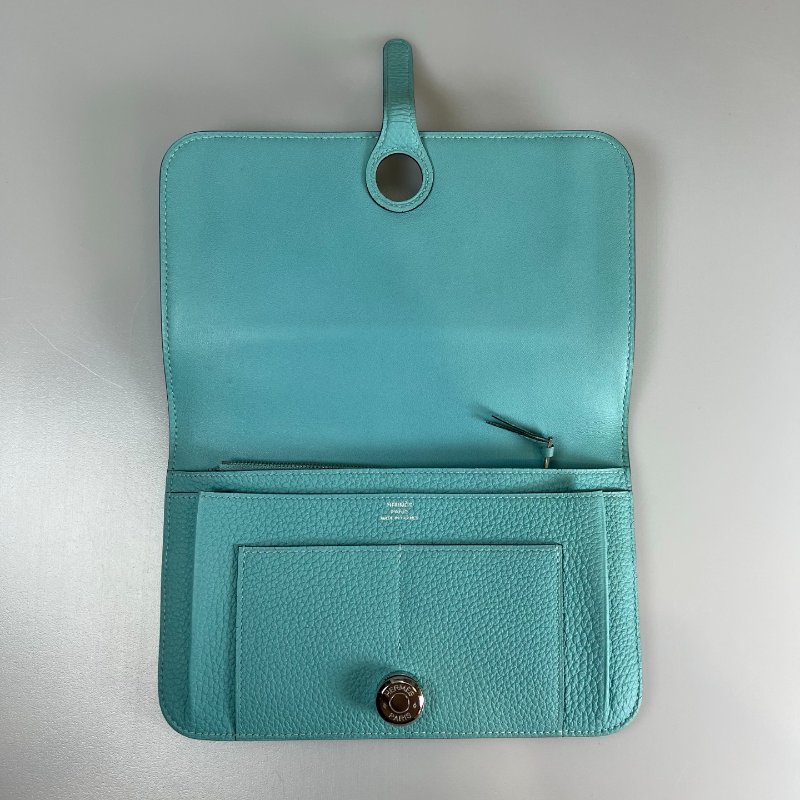 HERMES T刻 藍DOGON GM萬用夾-6