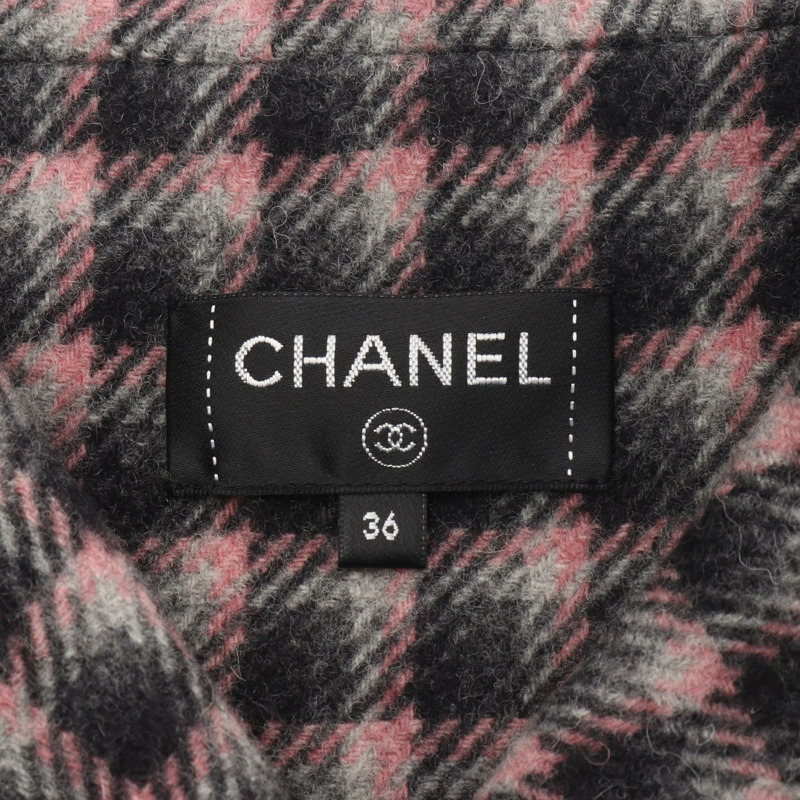 香奈兒 (CHANEL) 標誌貼片背心 P71277V62646 羊毛材質,黑色、粉紅色、灰色,二手,女款 36 碼-2