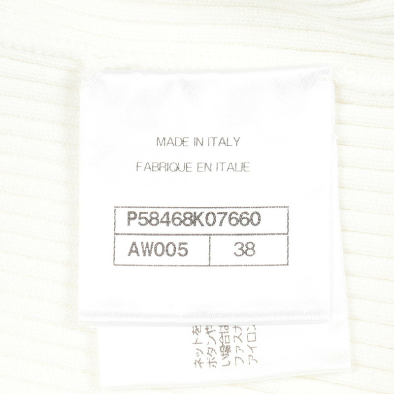 香奈兒 COCO 標誌紐扣開襟衫 P58468K07660 棉質/銅氨纖維 白色 二手 女款 #38-4