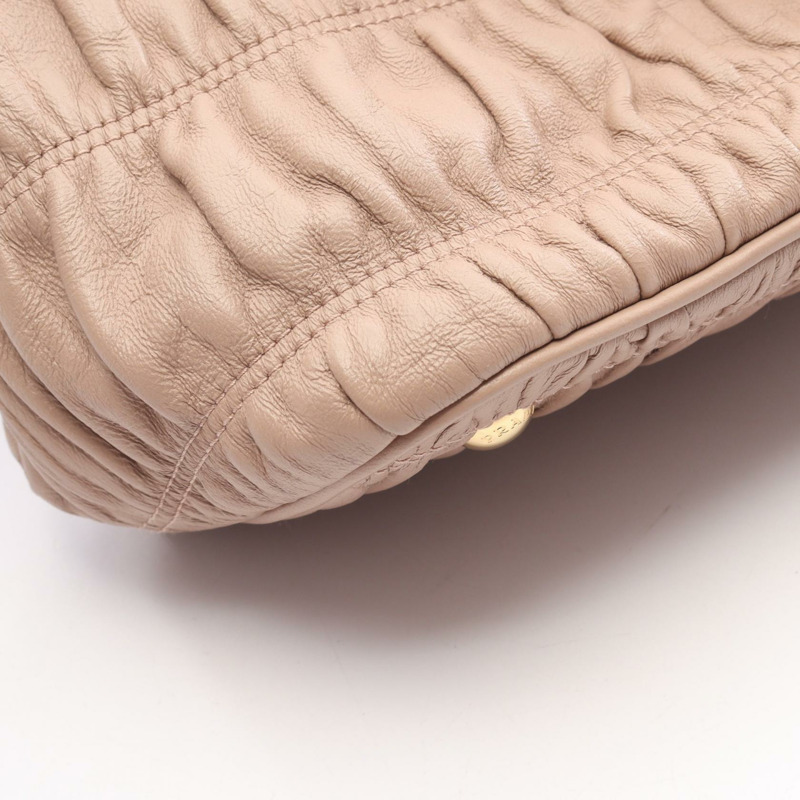 PRADA NAPPA GAUFRE'1 肩挎斜背包 粉紅色皮革 二手 女士-4