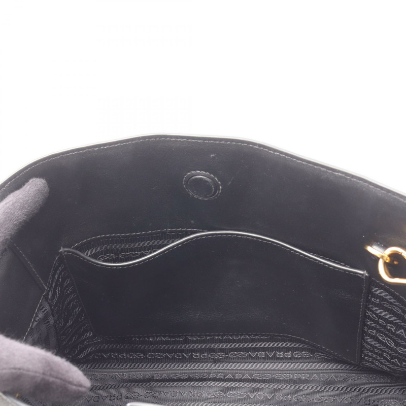 PRADA SAFFIANO SOFT CALF 皮革肩斜背包 黑色 二手 女士-4