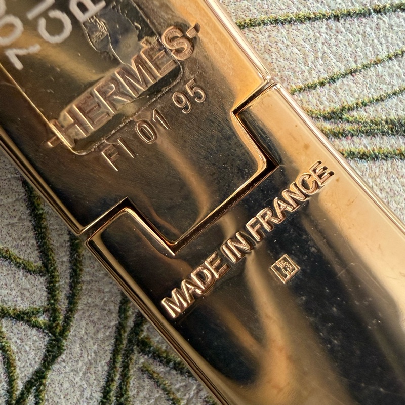 🍙閒置品 九成新🍙Hermes Clic H窄版PM琺瑯手鐲 Gold Pink配金色-23