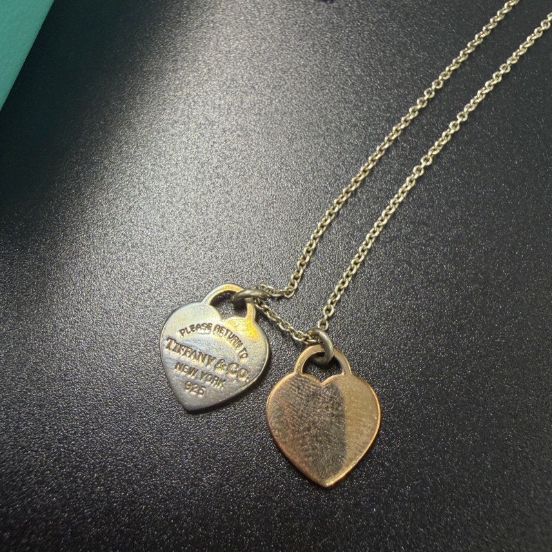 Tiffany & co k金 雙心項鍊-1