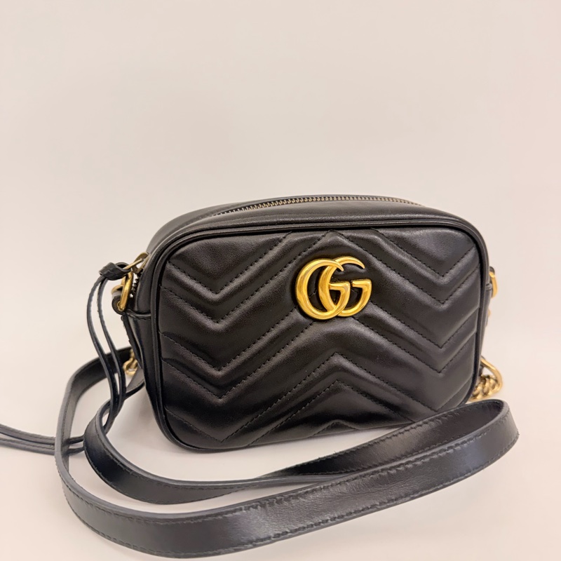 Gucci 黑牛皮馬夢相機包-2