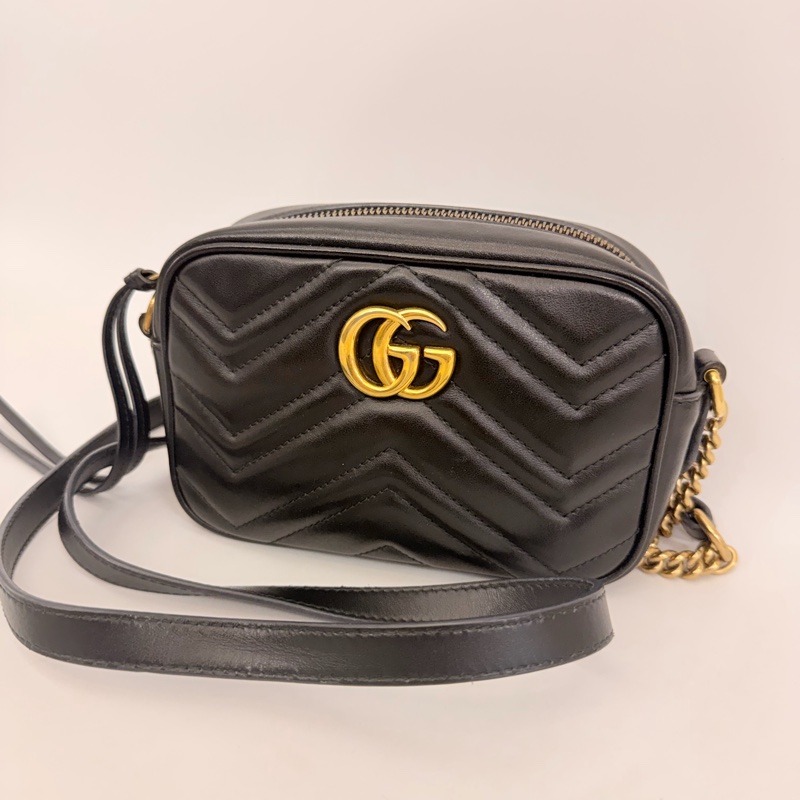 Gucci 黑牛皮馬夢相機包-3