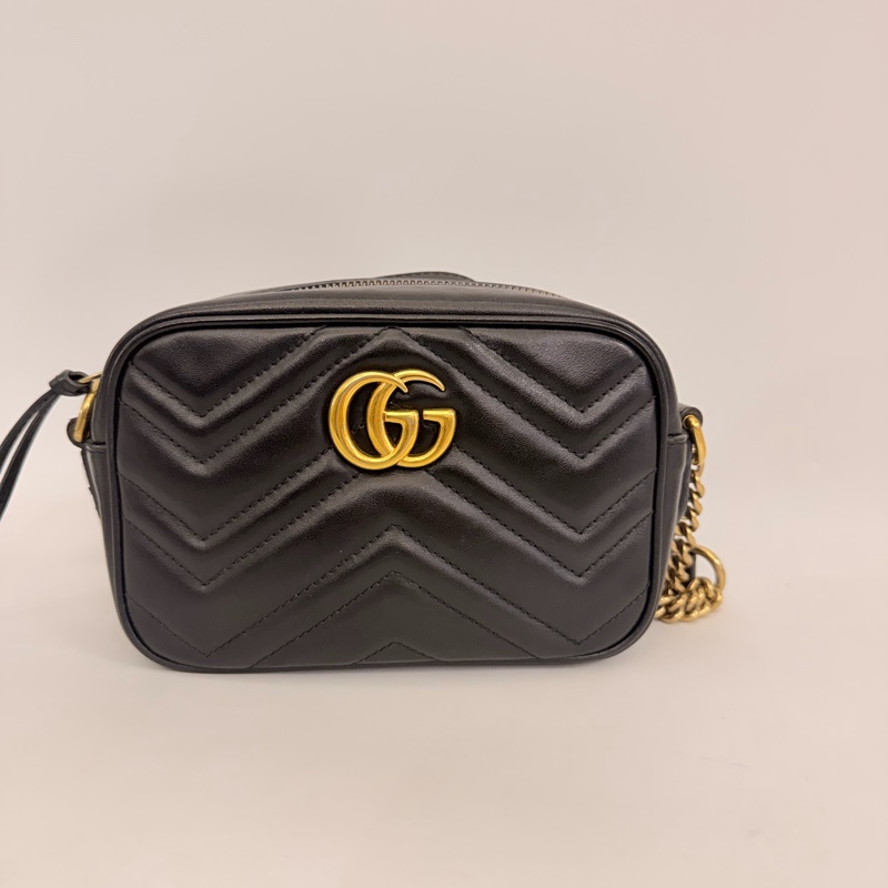 Gucci 黑牛皮馬夢相機包-4