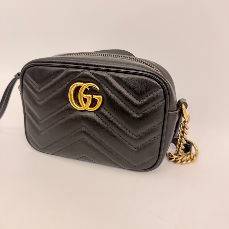 Gucci 黑牛皮馬夢相機包-5