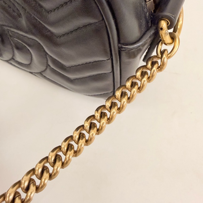 Gucci 黑牛皮馬夢相機包-20