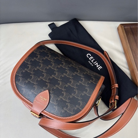 Celine 老花Folco小號馬鞍包