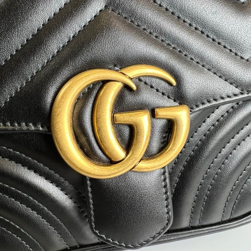 GUCCI 739682 黑MARMONT方胖側肩包-7