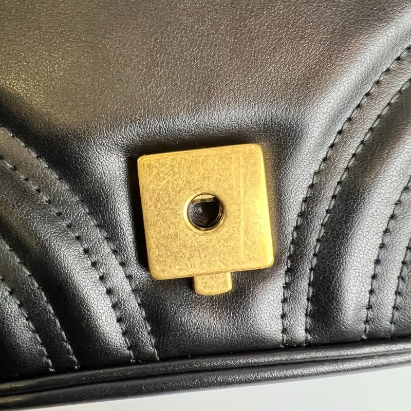 GUCCI 739682 黑MARMONT方胖側肩包-8