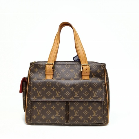 LOUIS VUITTON 中古駱駝包大號老花PVC金扣