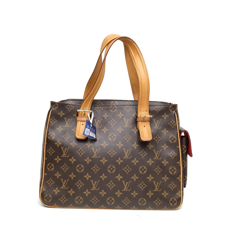 LOUIS VUITTON 中古駱駝包大號老花PVC金扣-2
