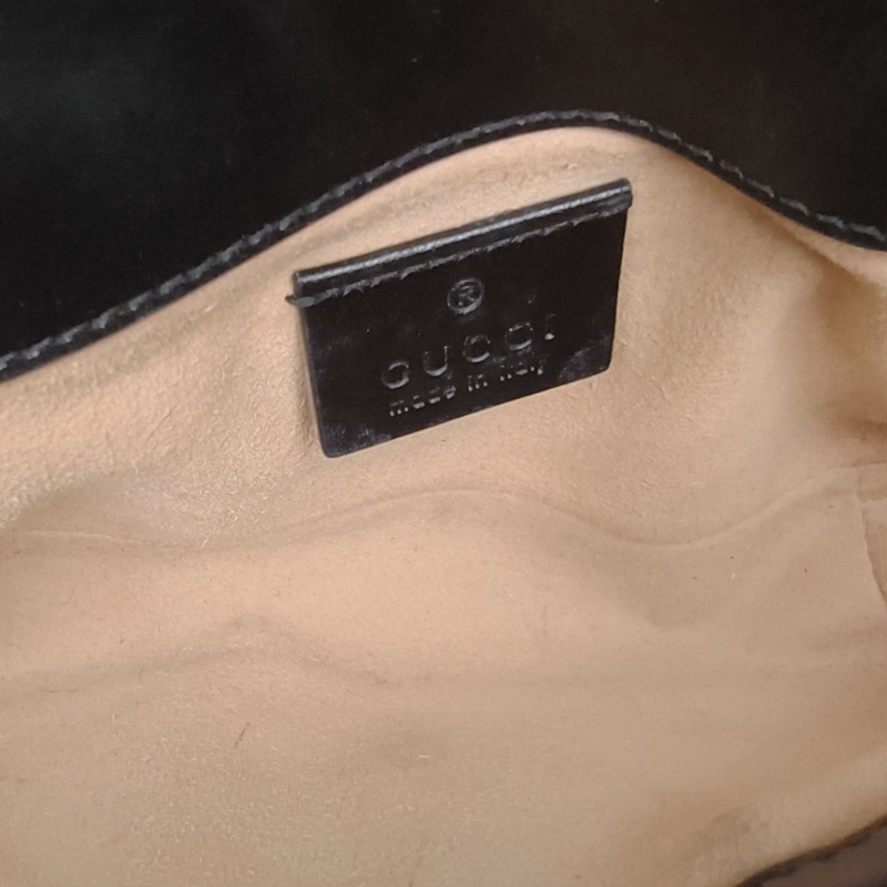 GUCCI GGMarmont肩背包超Mini黑色牛皮金扣-5