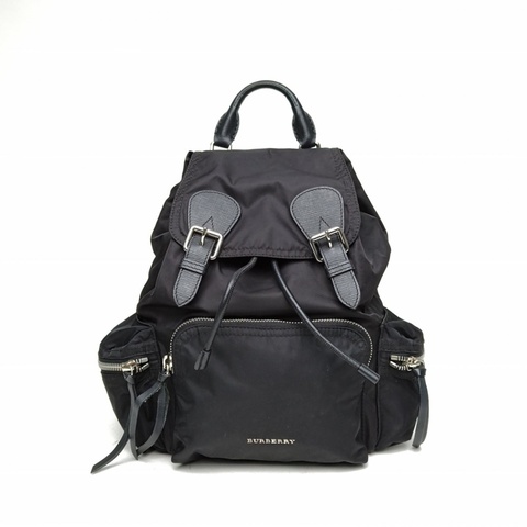 Burberry TheRucksack軍旅雙肩包中號黑色尼龍