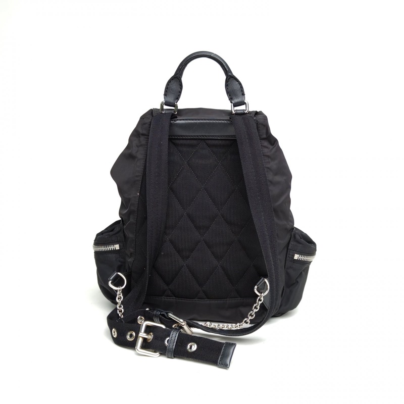 Burberry TheRucksack軍旅雙肩包中號黑色尼龍-2