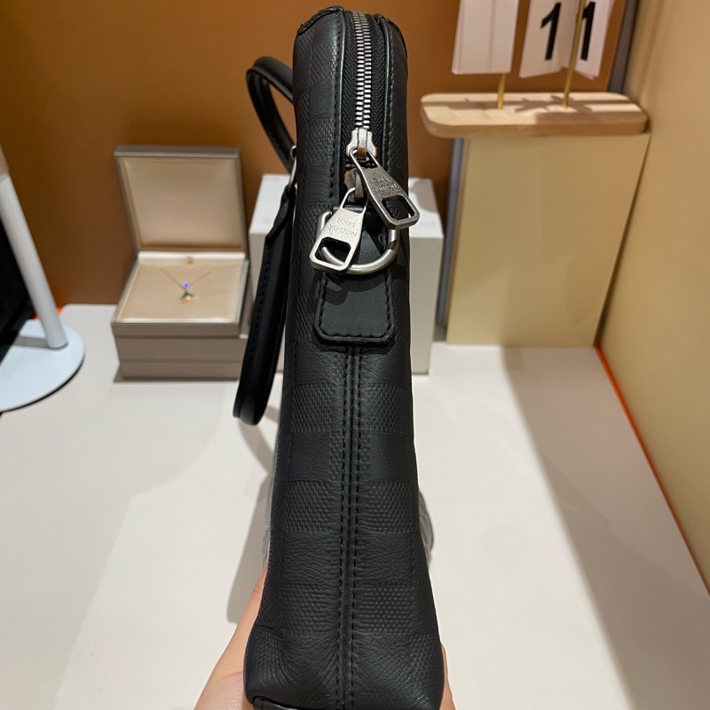 Louis Vuitton 路易威登 經典黑色棋盤格公文包40x39x16-8